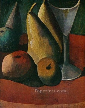 Vidrio y fruta 1908 cubista Pablo Picasso Pinturas al óleo